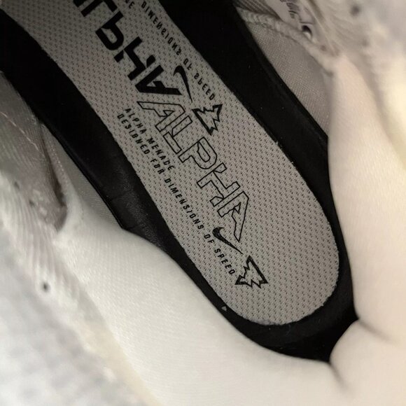 Nike Alpha Menace Elite 3 White Platinum Football Cleats Mens Size 9 CT6648-109 - Picture 6 of 7